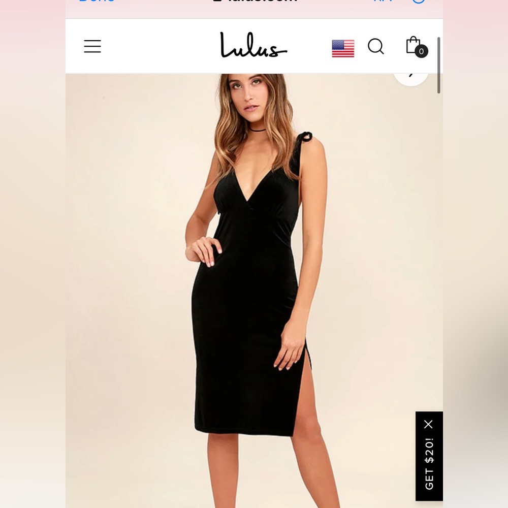 Lulus Black Velvet Bodycon Dress